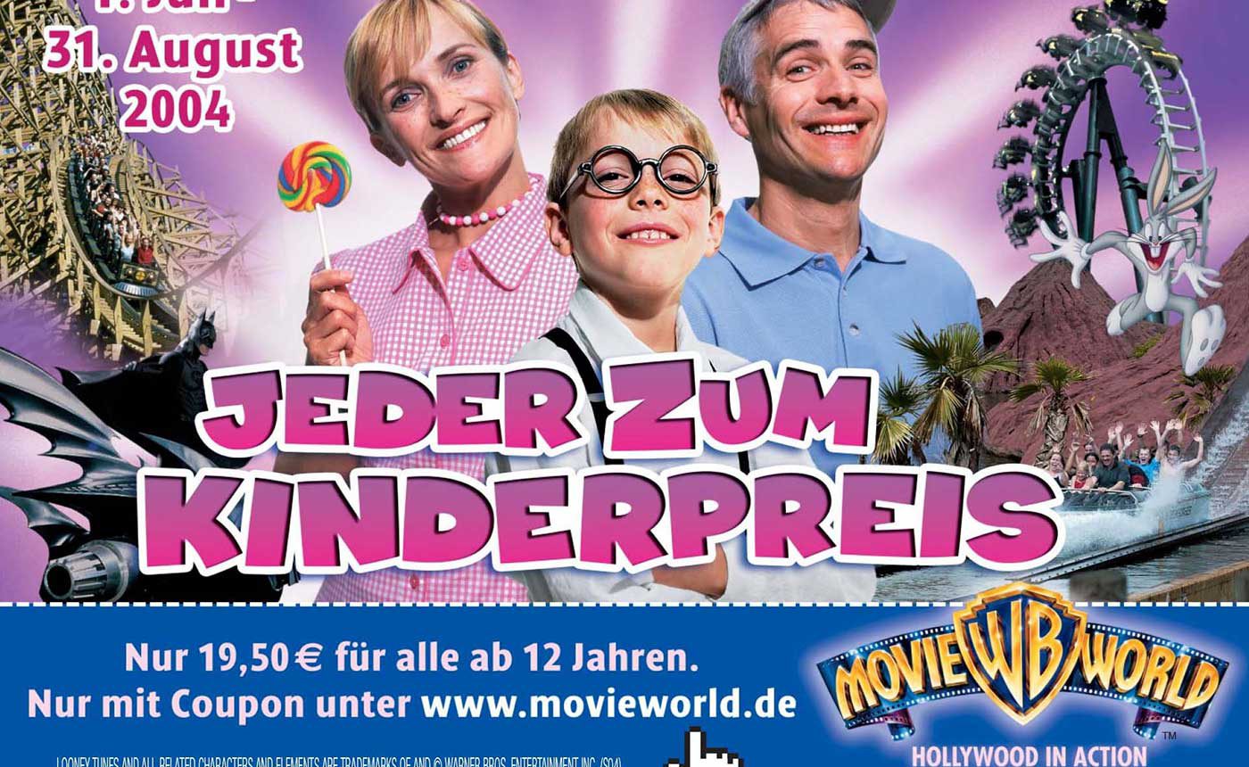 Plakatwerbung Movie Park Germany 2004