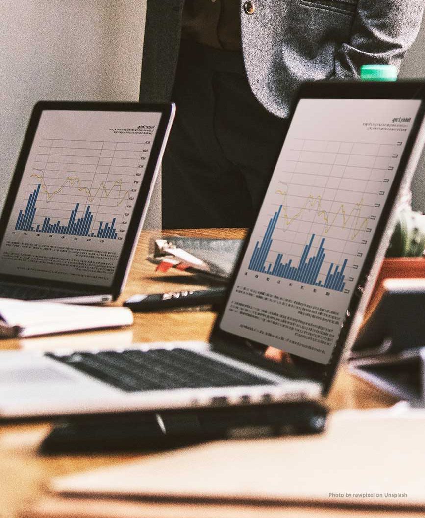 Marketingstatistik auf Laptop