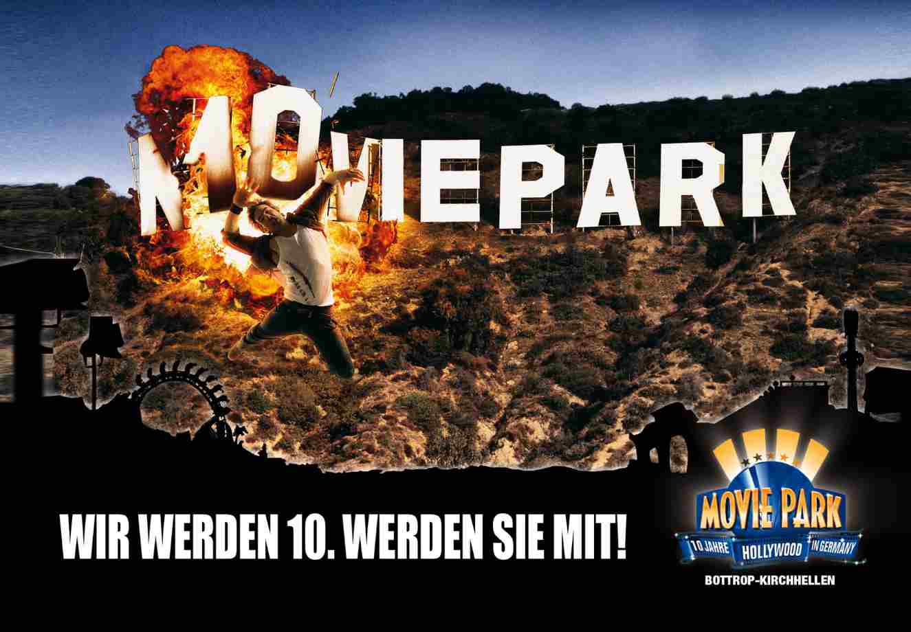Plakatwerbung Stunt Show Moviepark